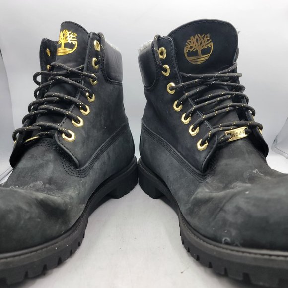 Timberland Premium Mens 12 Black 6 In Warm Lined Nubuck Waterproof Boots A2957 - Picture 3 of 13